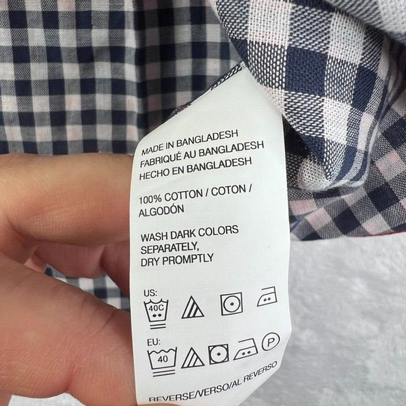 New GH Bass & Co Mens Medium Red Checkered Plaid Shirt Button Down Front Pocket - Picture 8 of 11